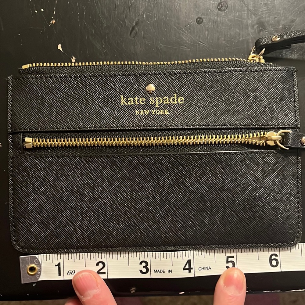 Kate Spade black slim wristlet